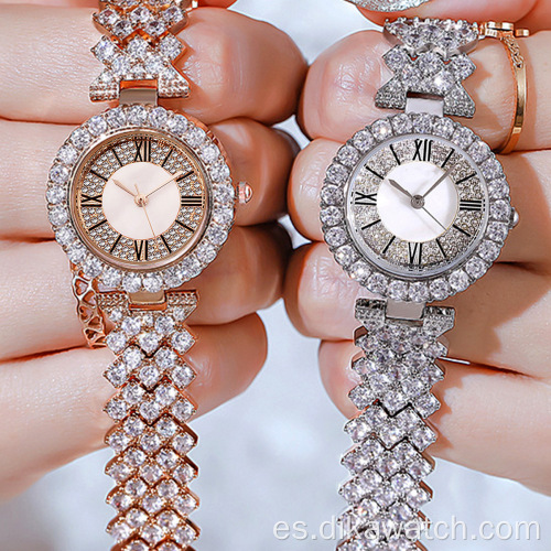 Juego de regalo de reloj de joyería fina Pulsera ligera con cristal Regalo de joyería de lujo con relojes Pulseras Regalo de moda para damas y niñas